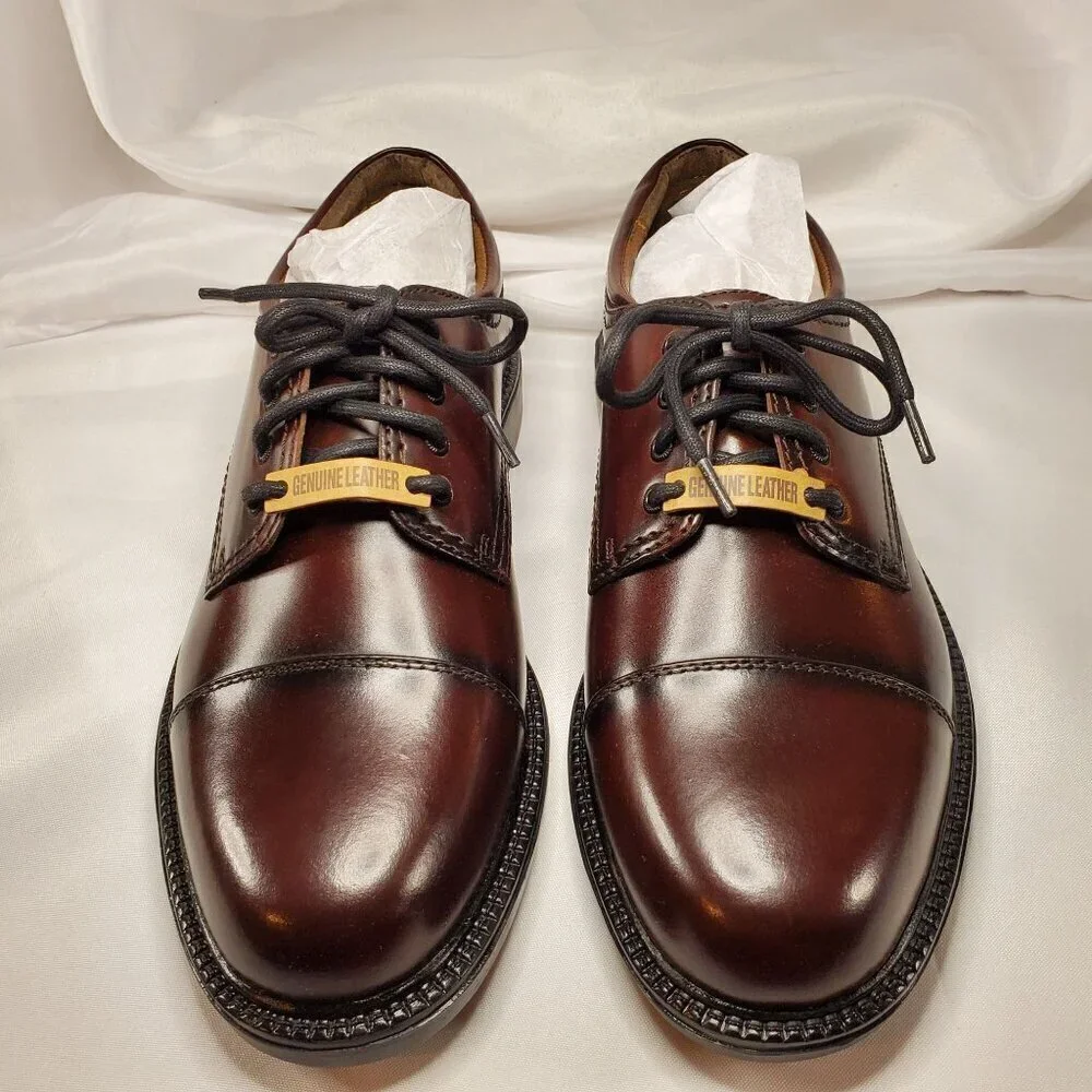Dockers Mens Brown Gordon Cap-Toe Oxford Dress Shoes Size 8M Genuine Leather